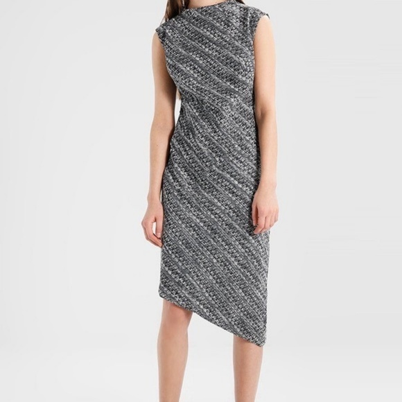 Banana Republic Tweed Mock Neck Sheath Dress Sz 0P - Picture 5 of 8